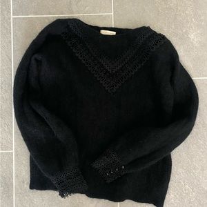 Sezane sweater with lace cutout detail